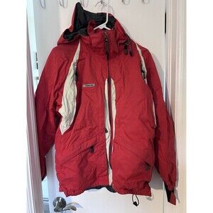 Dynastar Ski Jacket Men's Large Red and White Size Large Lots Pockets